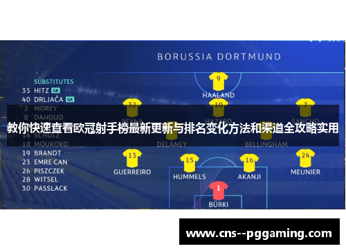 教你快速查看欧冠射手榜最新更新与排名变化方法和渠道全攻略实用