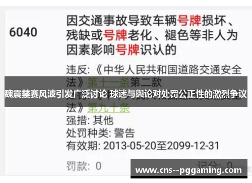 魏震禁赛风波引发广泛讨论 球迷与舆论对处罚公正性的激烈争议